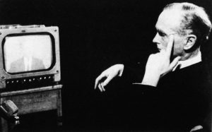 Alec Douglas-Home watching television